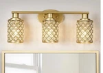 Niloah 3 Light Gold Bathroom Fixtures With Crystal Shades. Fixed Price $69.99.