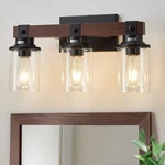 Farmhouse Wood Vanity For Bathroom, 3-LIGHT .... Fixed Price $55.79.
