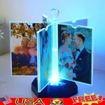 Acrylic Rotating Photo Frame W/ Led Lighting Effects Display Gifts New. Fixed Price $37.95.