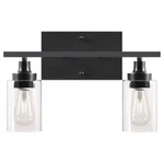 Merra 14 In. 2-LIGHT Matte Black Modern Vanity-light With Clear Glass Shade. Fixed Price $40.08.