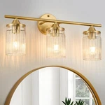 Jonsi Gold Bathroom Fixtures 3-LIGHT Vanity Lights Modern Wall Sconce W.... Fixed Price $144.92.
