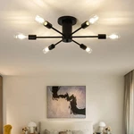 6-LIGHTS Semi Flush Mount Ceiling Light, Matte Black Close To Lightin.... Fixed Price $43.35.