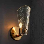 Lnc Modern 1-LIGHT Plated Brass Gold Wall Sconce With Textured Glass For Bedroom. Fixed Price $32.99.