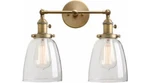 Permo Double Vintage Industrial Oval Clear Glass Wall Sconces (antique). Fixed Price $35.00.