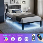 Cama Twin Marco Metal Con Led Y Usb Bed Frame No Box Spring Black. Fixed Price $126.88.