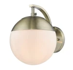 Golden Lighting 3218-1W Ab-ab Dixon 1-LIGHT Aged Brass Wall Sconce W/opal Glass. Fixed Price $69.99.