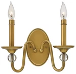 Hinkley Eleanor 9" High Heritage Brass 2-LIGHT Wall Sconce. Fixed Price $219.00.