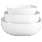 3PCS White Porcelain Chip Scratch Resistant Serving Bowl Dish Tray Serveware Set. Fixed Price $51.19.