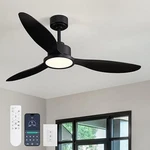 Moooniche 52' Brown Ceiling Fan With Light And Remote, Dimmable Downrod. Fixed Price $59.00.