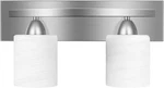 Modern Brushed Nickel Bathroom Vanity 2-LIGHT Glass Shade Fixture. Fixed Price $66.99.