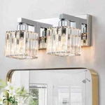 Edislive Orillia 11.8 In. 2-LIGHT Chrome Bathroom Vanity With Crystal Shad. Fixed Price $28.99.