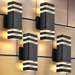 4 Pack Outdoor Wall Lights, Modern Exterior Lighting Fixtures Mount, 2-LAYE. Fixed Price $82.39.