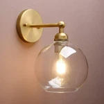 Brass Boho Vintage Gold Bathroom Wall Sconce Glass Shade Hardwired Vanity Light. Fixed Price $51.88.