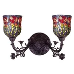 Meyda Lighting 19'W Red Rosebud 2 Lt Wall Sconce, Purple/blue Burgundy - 36911. Fixed Price $478.80.