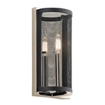 Kichler Titus Wall Sconce 1LT, Polished Nickel, Black Steel Mesh - 43716PN. Fixed Price $264.99.