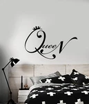 Vinyl Wall Decal Quote Word Queen Crown For Girl Room Stickers (3164IG). Fixed Price $69.99.
