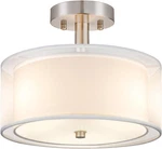 Folksmate 3-LIGHT Semi Flush Mount Ceiling Fixture, Drum With Double. Fixed Price $41.04.