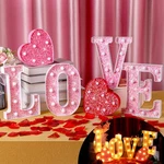 Valentine's Day Pink Love Lighted Marquee Sign - Battery Operated Table Deco. Fixed Price $52.19.