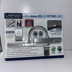New Litehaus 13 Wireless Led Picture Light W/remote Control Brushed Metal. Fixed Price $34.49.