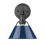 Golden Lighting Orwell 4.875 In. 1-LIGHT Black Vanity W/ Matte Navy Shade. Fixed Price $53.16.