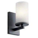 New Kichler Lighting Crosby 10" Tall Bathroom Black Wall Sconce 45495 Bk. Fixed Price $44.99.