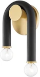 Mitzi H382102-AGB/BK Whit 2-LIGHT Wall Sconce Aged Brass And Black Finish. Fixed Price $285.99.