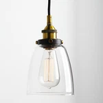 Pathson Industrial Antique Black Ceiling Pendant Light 5.6"CLEAR Glass Lampshade. Fixed Price $59.99.