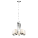 Olivia Contemporary 5 Light Brushed Nickel Mini Chandelier 22" Wide. Fixed Price $74.52.