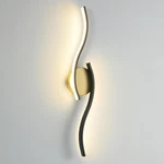 Modern Black & Gold Led Wall Sconce Light Fixture With Curved Design 24.40". Fixed Price $20.00.