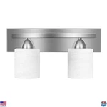Modern Bathroom Vanity Fixture, 2-LIGHT, Glass Shade, Brushed Nickel. Fixed Price $62.71.
