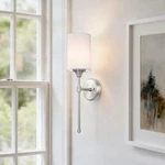 Vintage Bathroom Vanity Light Fixtures Brushed Nickel Sconce Glass Wall. Fixed Price $47.99.