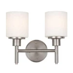 Aubrey 2 Wall Light, Satin Nickel, Design House 556191, Damp *ships Free*. Fixed Price $34.75.