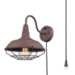 Yobo Lighting Industrial Rust Wall Sconce Plug-in Cage Gooseneck H.... Fixed Price $76.33.