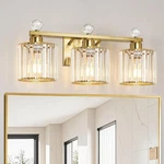 Modern 3-LIGHT Crystal Gold Bathroom Vanity Fixture E26 Wall Mount. Fixed Price $55.99.