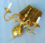 Wall Light Fixture Heavy Brass Candle Two Ball Taiwan Old Estate Lamp Os. Fixed Price $62.95.