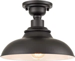 12-INCH Black Farmhouse Semi Flush Mount Light For Kitchen, Bedroom, Foyer. Fixed Price $93.99.