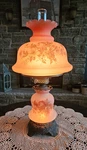 Rare Vintage Quoizel Pink Satin Floral Large Gwtw 3-WAY Lamp Excellent Condition. Fixed Price $195.95.