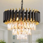 Black Gold Crystal Chandelier Pendant Fixture Flush Mount Ceiling Lighting. Fixed Price $212.69.