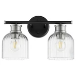 Monarch 2 Light Bath Vanity-noir/satin Nickel Finish-clear Glass Color Quorum. Fixed Price $168.00.