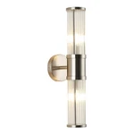 Brushed Nickel Wall Sconce With Glass Rods - Modern Industrial Vanity Light F.... Fixed Price $132.80.