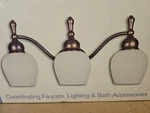 Bath Coordinates Moen Oil Rubbed Copper Finish 3-LIGHT Vanity Opal White Glass. Fixed Price $35.99.