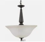 Hampton Bay 3 Light Oil Rubbed Bronze Pendant White Tea-stained Glass Shade Hdc. Fixed Price $34.99.