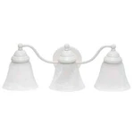 Simple Designs 19.25 In. 3-LIGHT White Classic Winding Metal And Frosted Marble. Fixed Price $24.99.