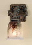 Meyda Tiffany 49517 Glass Pinecones 8"W Single Light Wall Sconce. Fixed Price $225.00.