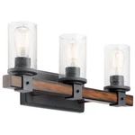 Kichler Barrington 22-IN 3 Light Distressed Black Farmhouse Vanity. Fixed Price $89.00.
