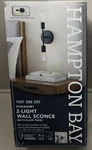 Hampton Bay Stockport 10 In. 2-LIGHT Matte Black Plug-in Hardwire Wall Sconce. Fixed Price $17.99.