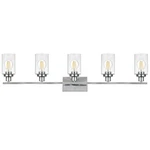 Queeuq 5-LIGHT Bathroom Vanity Chrome Clear Glass 40 Inch E26 New. Fixed Price $149.95.