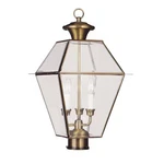 Livex Lighting 2384-01 Westover Antique Brass Outdoor Post Top Lantern. Fixed Price $443.99.
