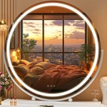 Hasipu Vanity With Lights, 27.6" Led Big Mirror, Lighted Makeup.... Fixed Price $200.65.