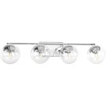 Progress Lighting P2857 Chrome Mod 4-LIGHT 33" Vanity With Clear Shade. Fixed Price $259.99.